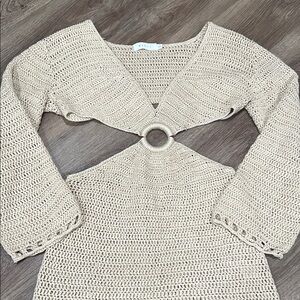 Beige Crochet Cover Up